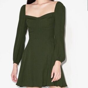 Reformation Mini Green Dress